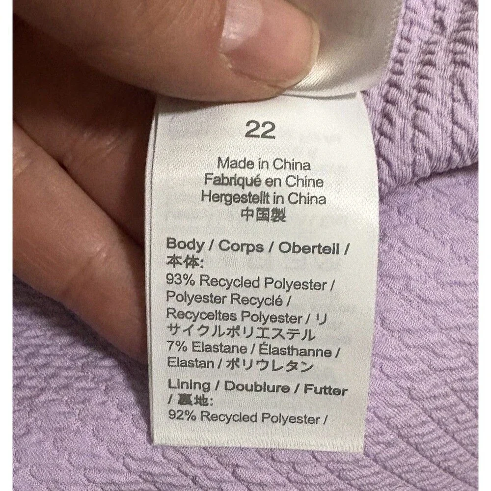 J Crew Ruched One-shoulder One-piece Swimsuit Sz 22 2X Textured Lilac Purple NWT